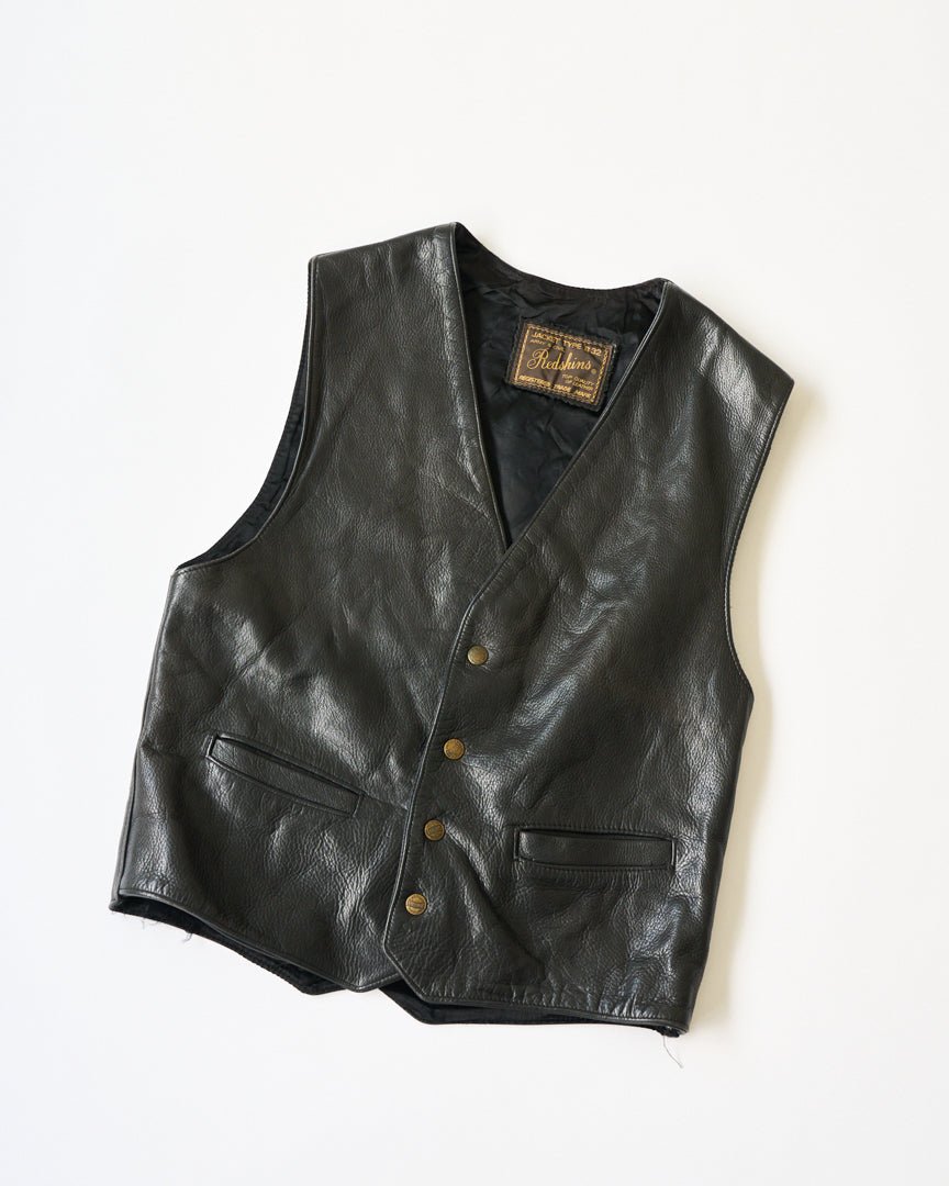 80's vintage leather vest - HEO tokyo vintage