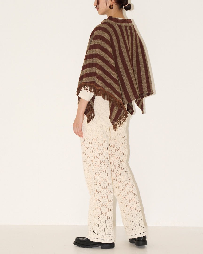 border knit poncho - HEO tokyo vintage