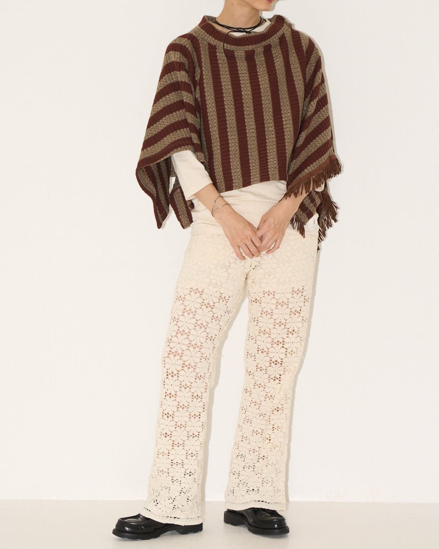 border knit poncho - HEO tokyo vintage
