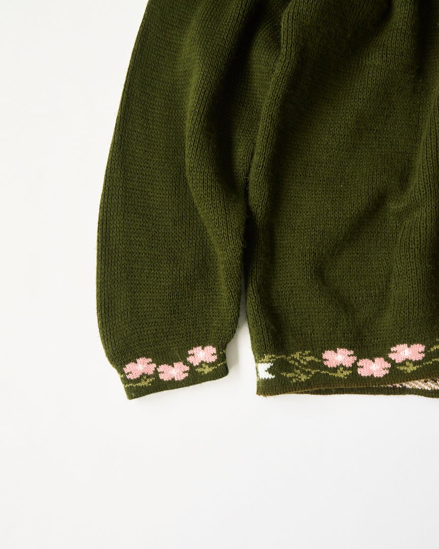 flower point knit cardigan - HEO tokyo vintage