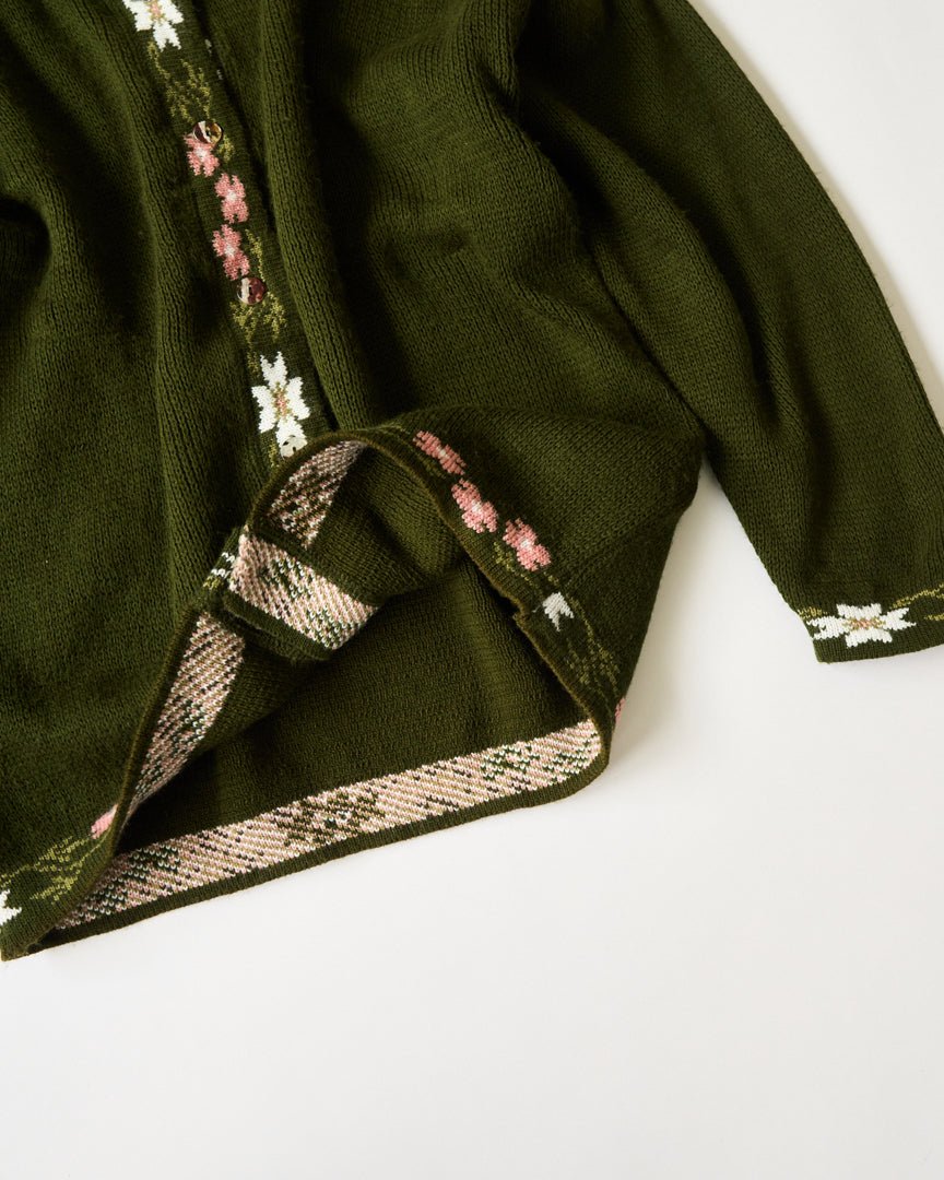 flower point knit cardigan - HEO tokyo vintage