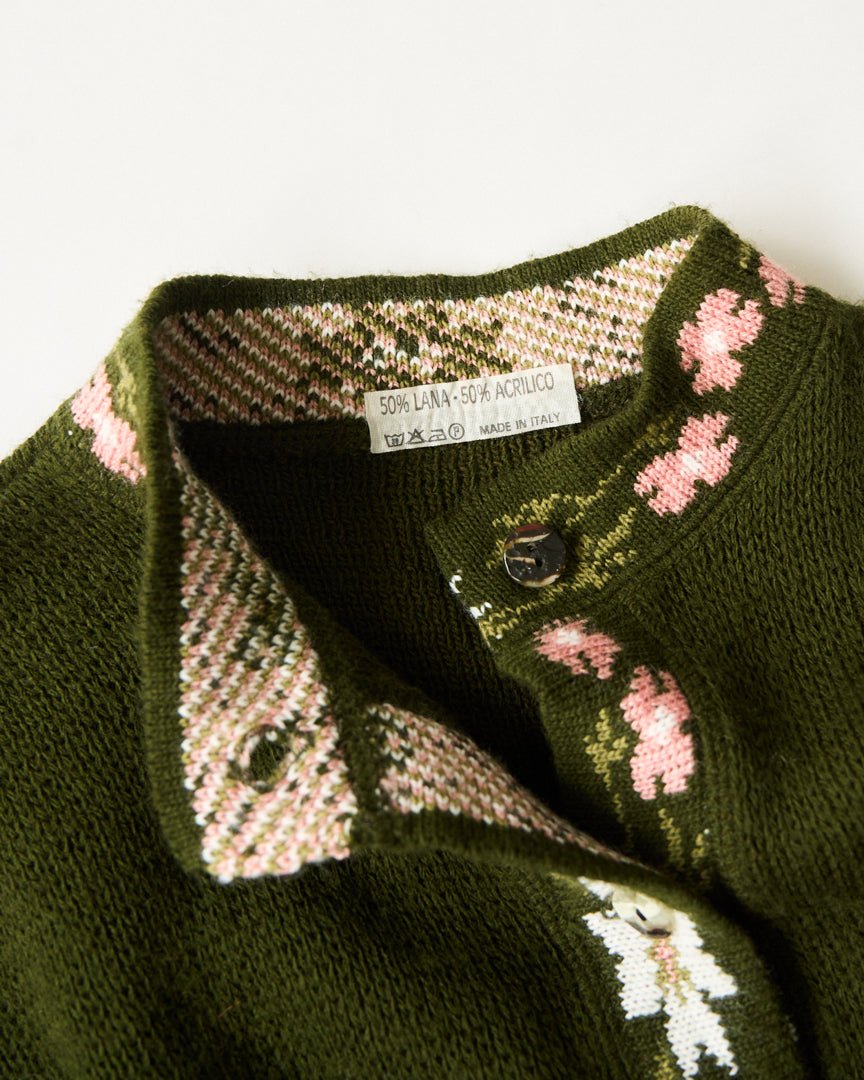 flower point knit cardigan - HEO tokyo vintage