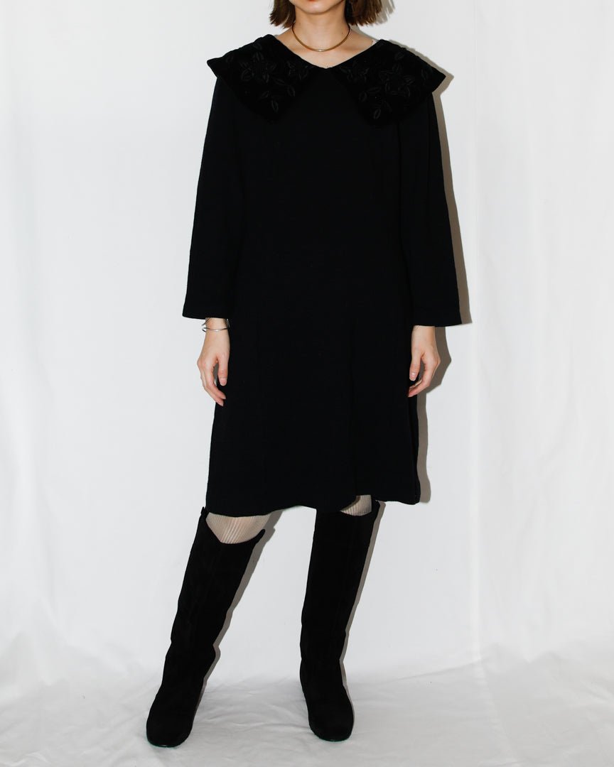 70's big collar mini dress - HEO tokyo vintage
