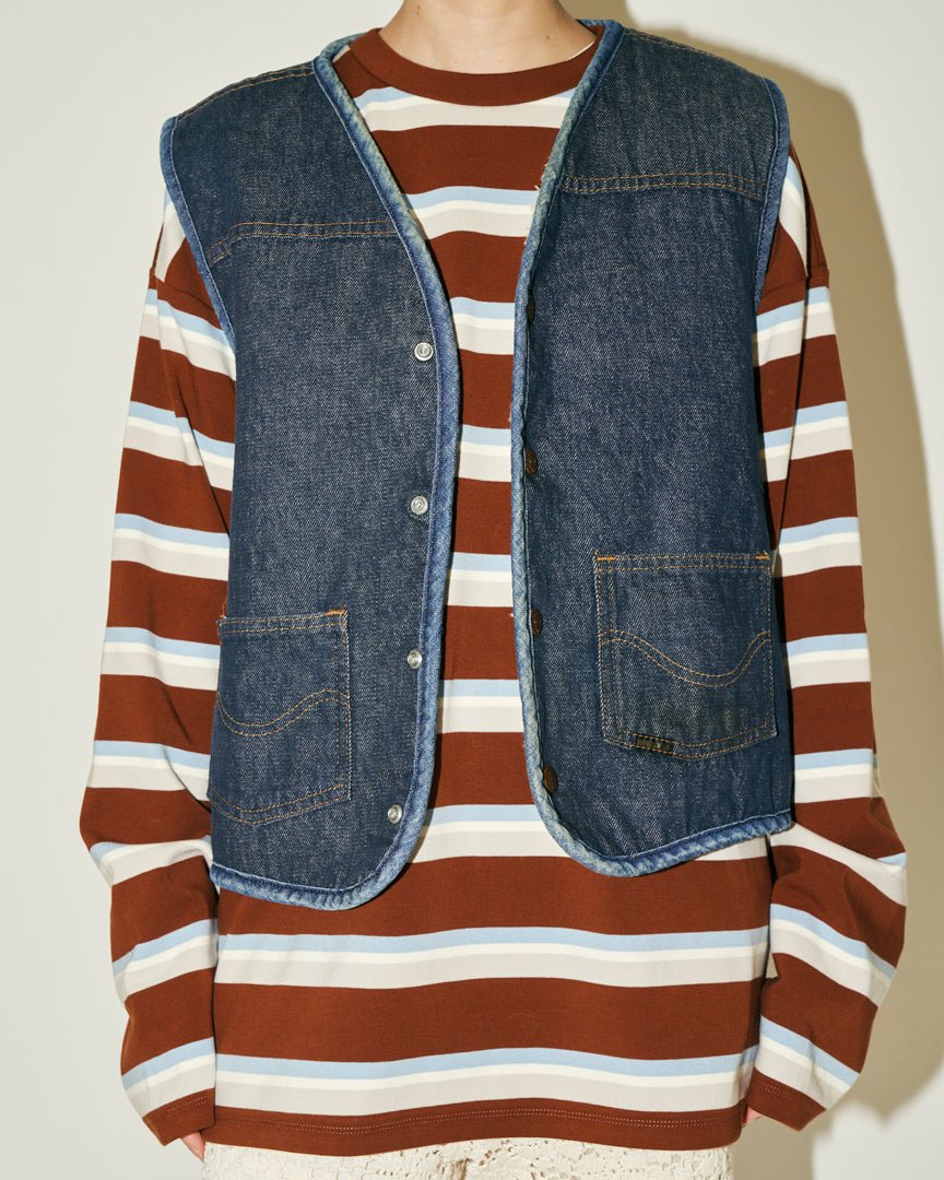 70's sears denim boa vest - HEO tokyo vintage