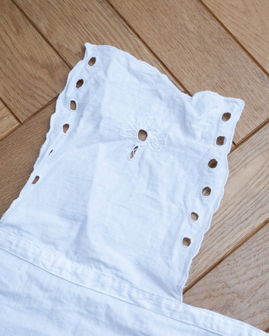 30's vintage cotton embroidery bib apron - HEO tokyo vintage