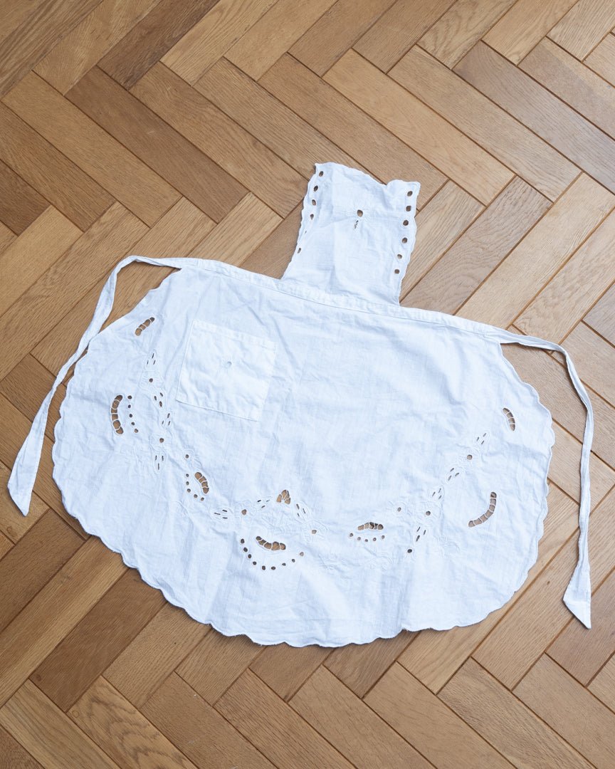 30's vintage cotton embroidery bib apron - HEO tokyo vintage