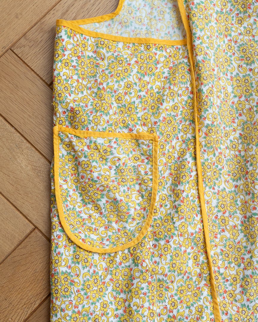 70's vintage yellow floral apron - HEO tokyo vintage