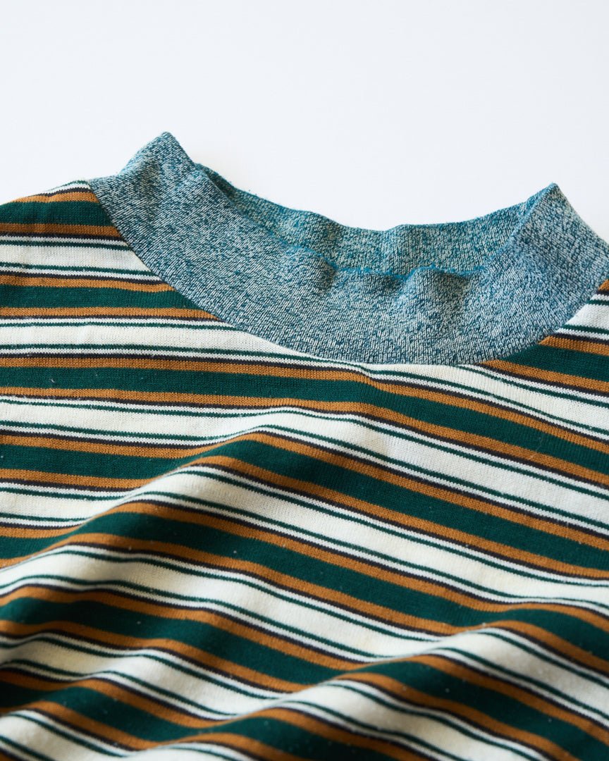 80's border mock neck Tee - HEO tokyo vintage