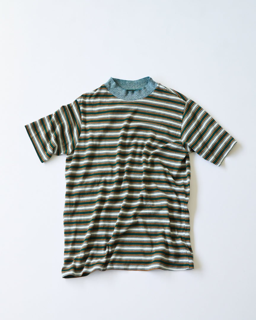 80's border mock neck Tee - HEO tokyo vintage