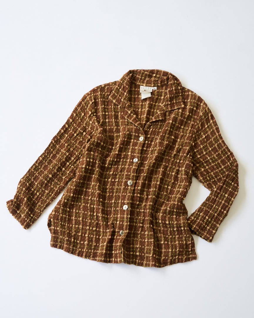 brown plaid patternshirts - HEO tokyo vintage