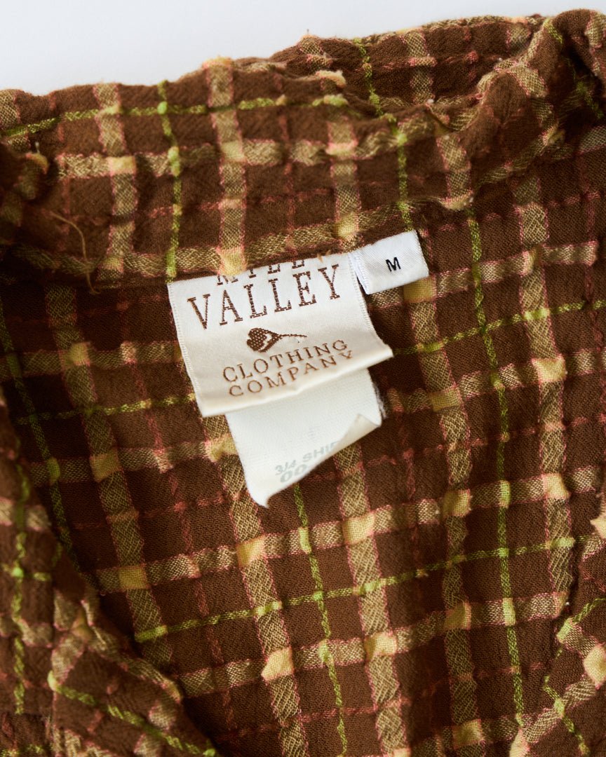 brown plaid patternshirts - HEO tokyo vintage