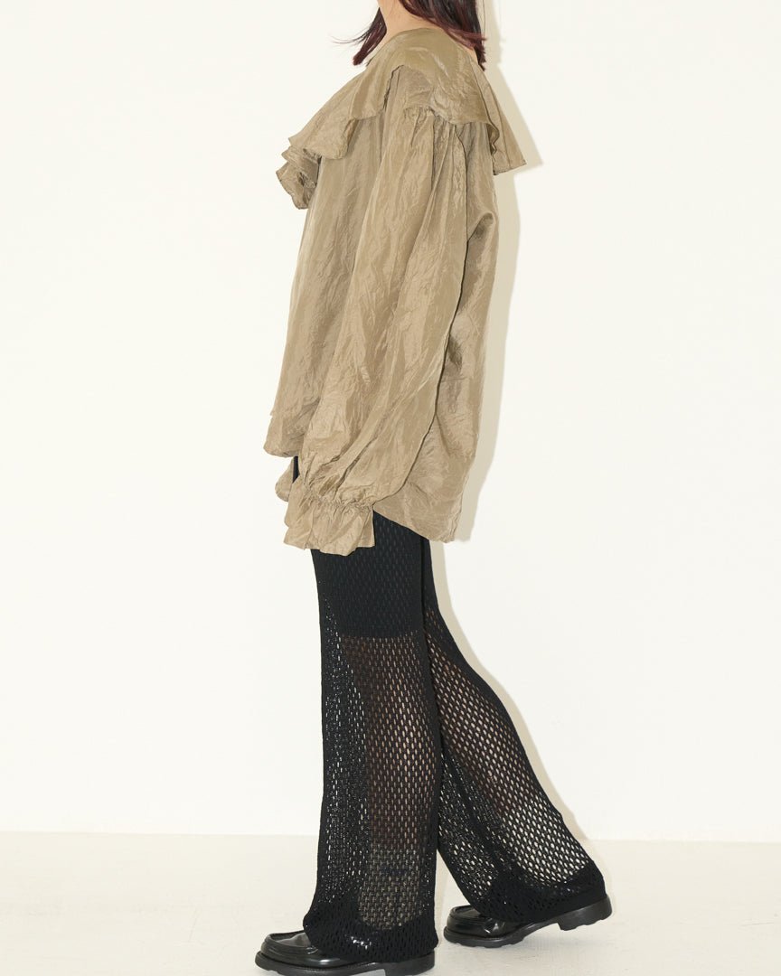 silk frill blouse - HEO tokyo vintage