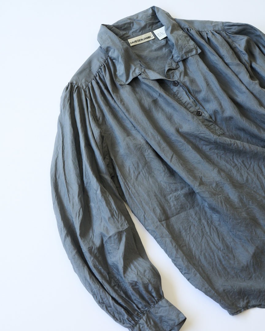 silk voluminous pullovershirts - HEO tokyo vintage