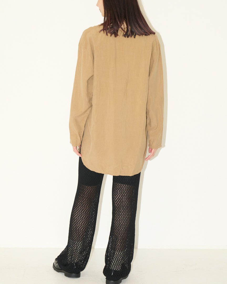 slit beige blouse - HEO tokyo vintage