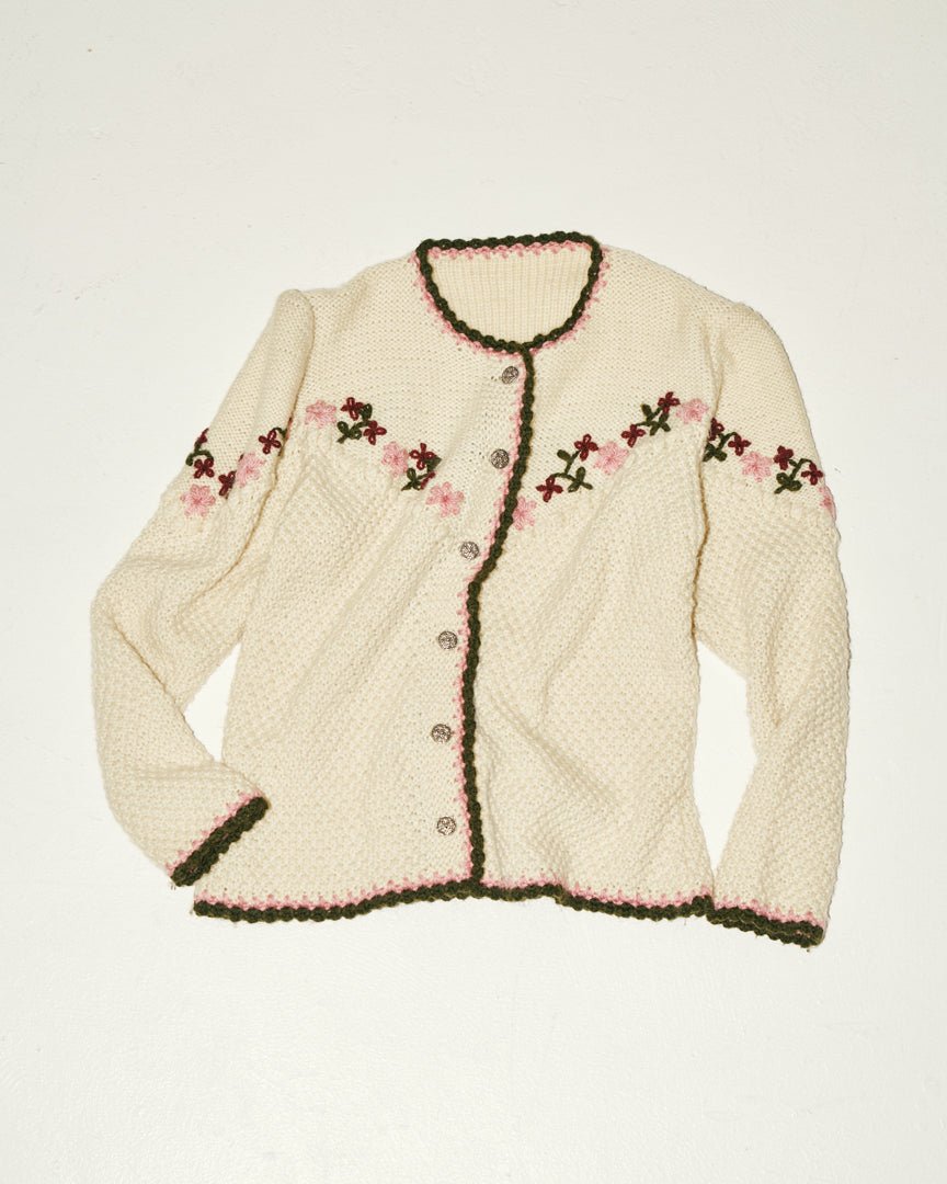 70's fower knit cardigan - HEO tokyo vintage