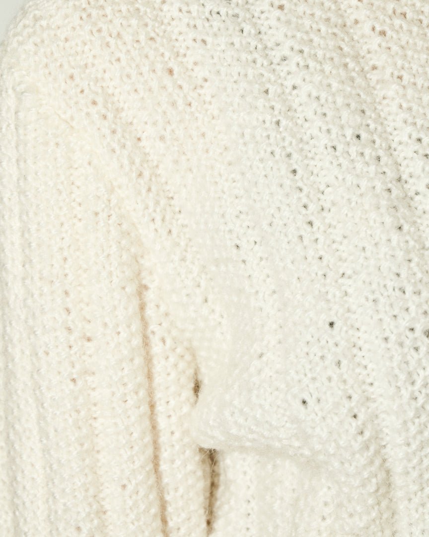 70's white botton knit