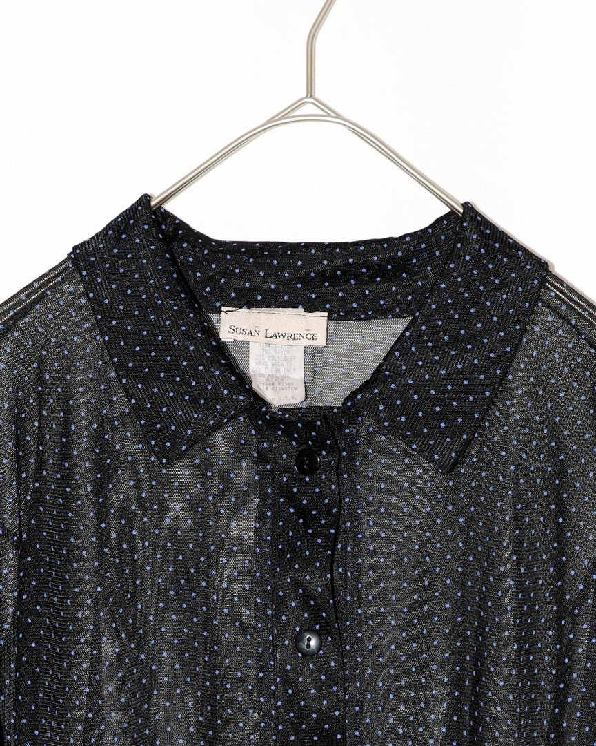 blue dots blouse - HEO tokyo vintage