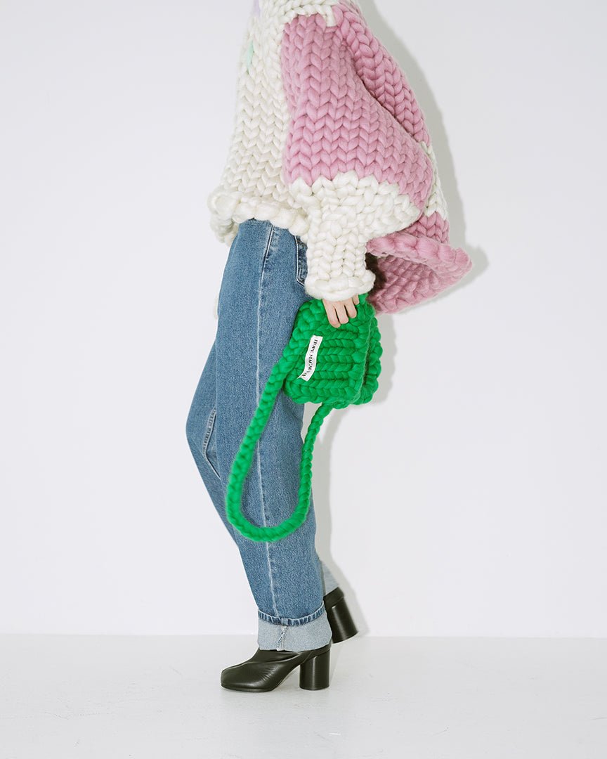 Green Colossal Knit Crossbody Bag - HEO